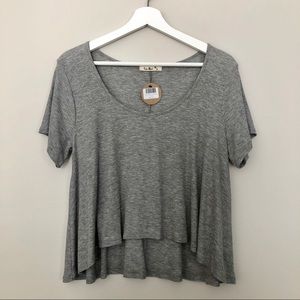 NWT Tres Bien Crop Top | Grey | Size Small